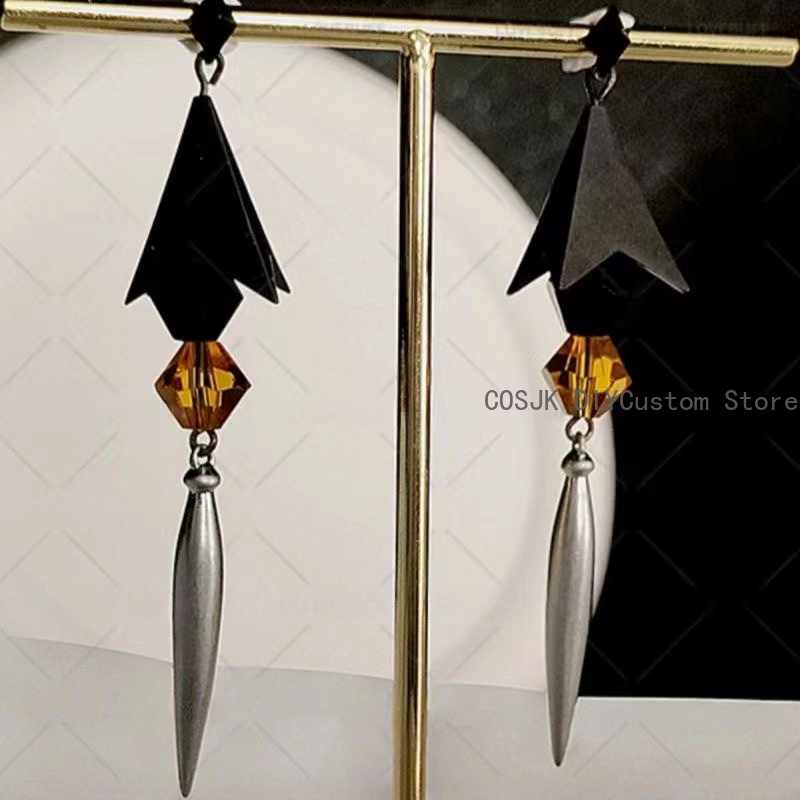 Prop Para Cosplay - ต่างหูแฟชั่นคอสเพลย์ตัวละครจงลี่จากเกม Genshin Impact แบบติดหู แบบคลิปหนีบ ต่างหู