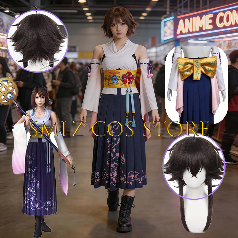 Cosplay Prop - Smlz FFX ยูน่าคอสเพลย์อะนิเมะ FF10 X เครื่องแต่งกายผู้หญิงคุณ