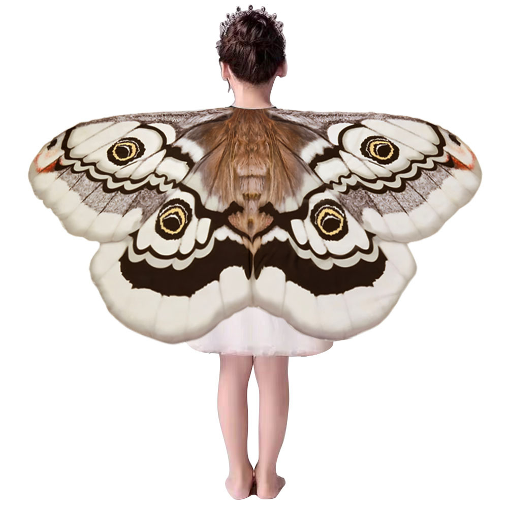 Cosplay Prop Diy - เด็ก Moth Wings Cape เครื่องแต่งกายผีเสื้อสาวแต่งตัวเครื่องแต่งกายฮาโลวีนเต้นรํา Props