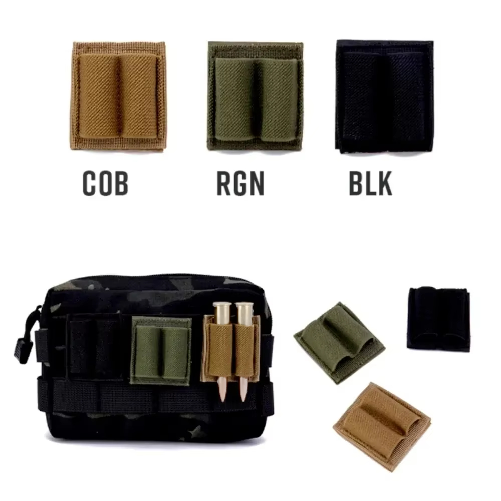 Velcro Hook Loop - แผ่นติดกระสุนปืนแบบยุทธวิธี 2 นัด - แถบตีนตุ๊กแก |