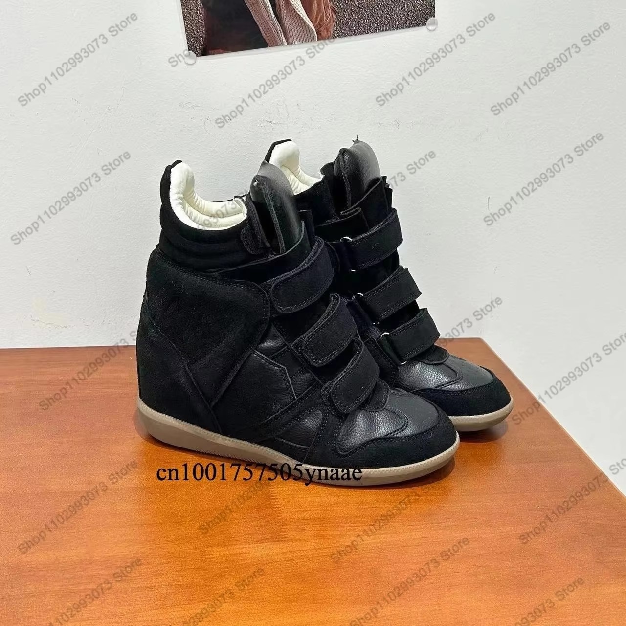 รองเท้าผ้าใบหุ้มข้อส้นลิ่มซ่อน - Velcro Hook Loop บทวิจารณ์และราคา